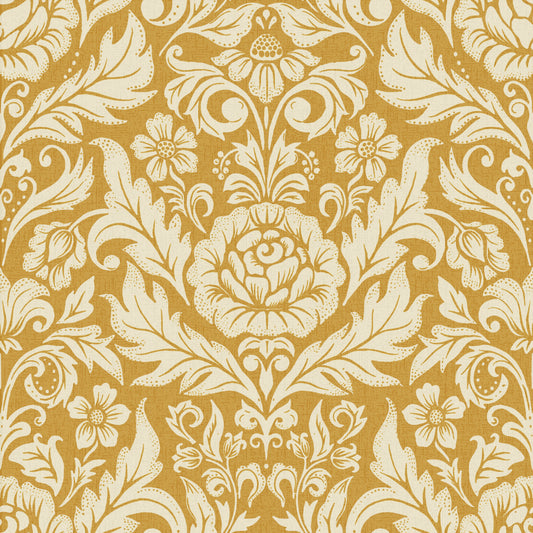Rosalind Vintage Floral in Cream on Ochre